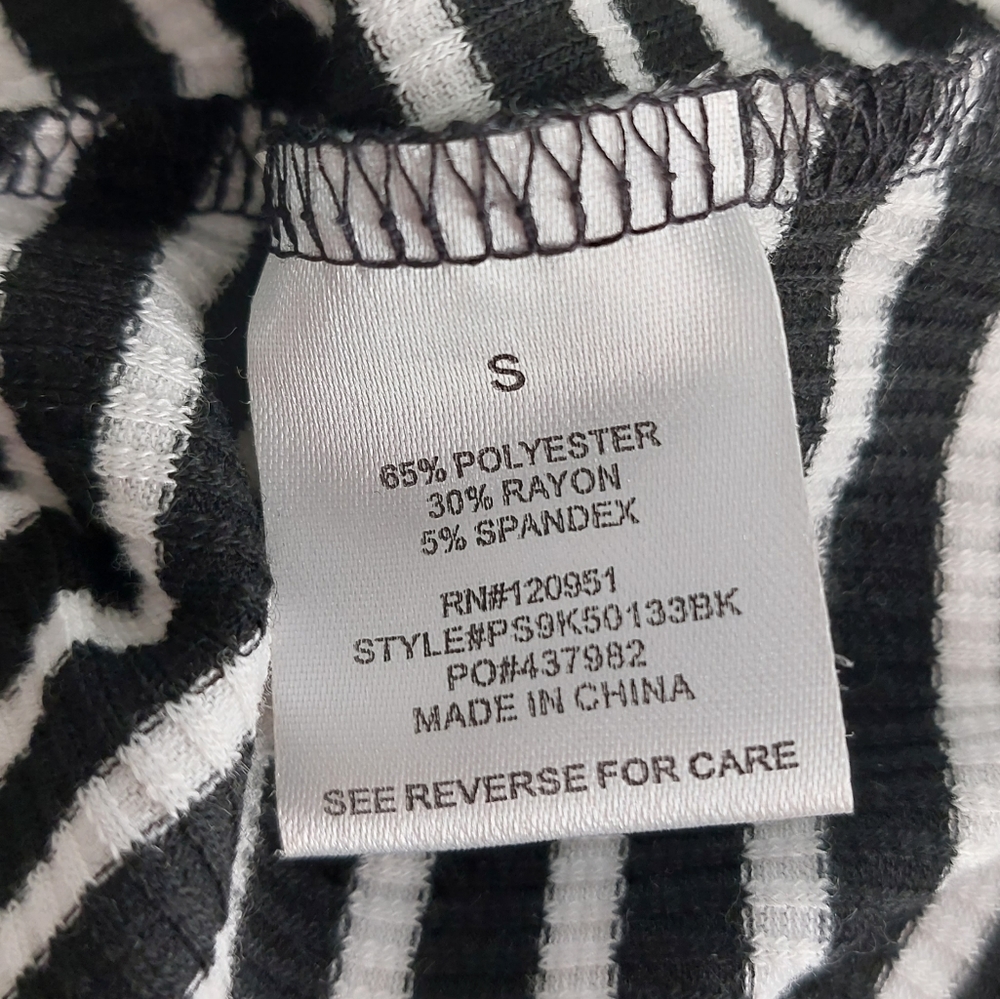 Pink Rose - Black & White Striped Mini Dress - Picture 7 of 8